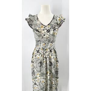 Isabel Marant Etoile Coraline Dress Ecru Multi Ruffle Flutter 38 6 NWT